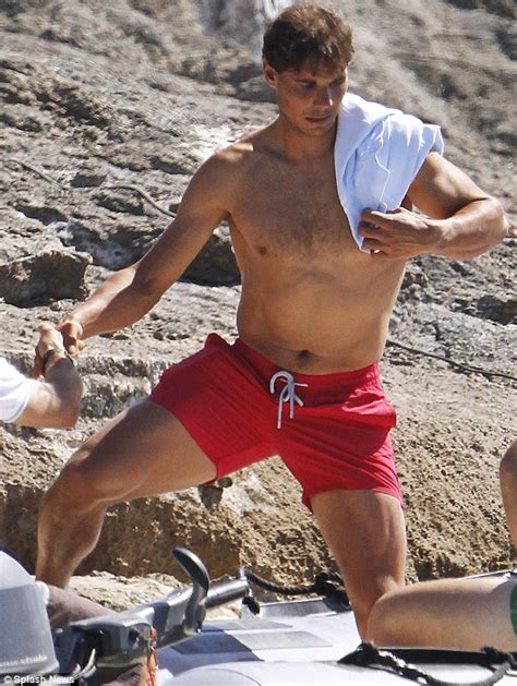 Rafael Nadal Strips Down To Tiny Red Shorts As He Soaks Up The