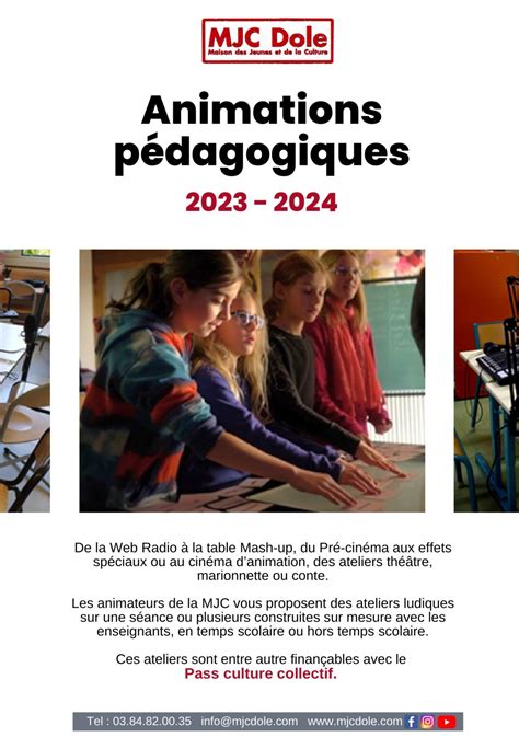 Calaméo Catalogue des animations pédagogiques d e La MJC de Dole