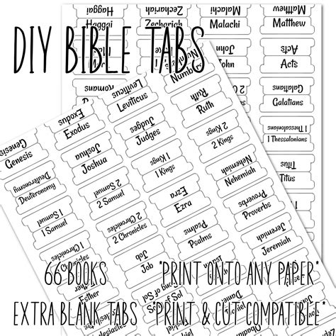 Blank Diy Bible Tabs Printable Blank Bible Tabs Double Sided Bible Tabs Printable Bible Tabs