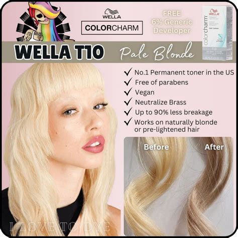 I Love To Dye Wella T10 Pale Blonde Colorcharm Permanent Liquid Toners Shopee Philippines