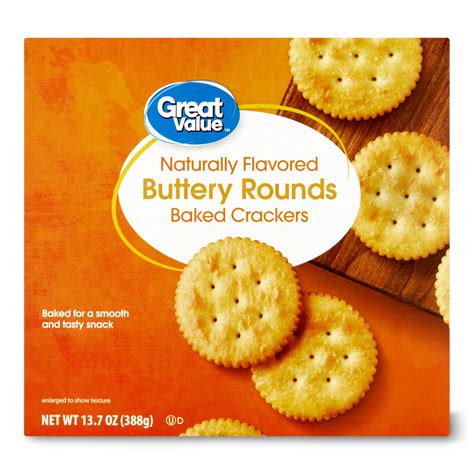 Great Value Baked Buttery Round Crackers, 13.7 oz