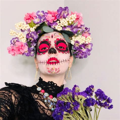 Maquillaje De Catrina Sencillos Con Piedras Modernos Y Ne N