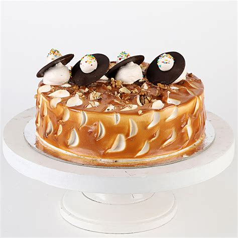 Buy Send Crunchy Caramel Walnut Cake Half Kg Eggless Online Fnp