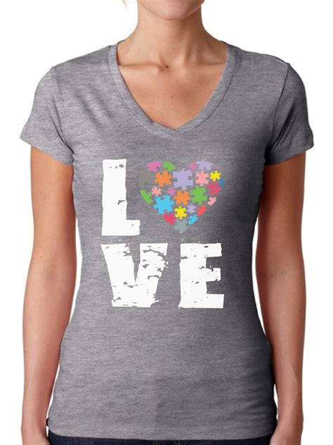 Awkward Styles Awkward Styles Womens Love Puzzles Autism Awareness V