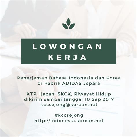 Lowongan Kerja Untuk Penerjemah Di Pabrik Korea