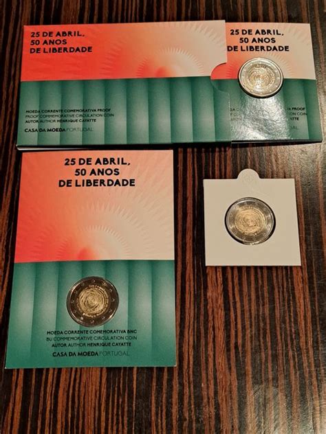 Portugal 2 Euro 2024 25 De Abril 50 Anos De Liberdade 3 Moedas