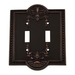 Meadows Collection Double Toggle Switchplate In Timeless Bronze By