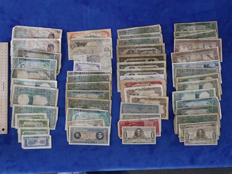 Lot Lot Of Old Bank Notes 60 Pieces