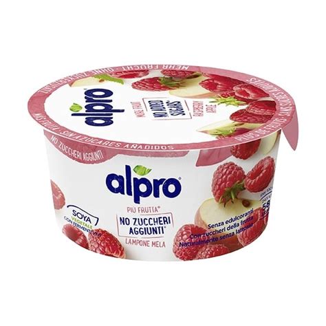 Alpro More Fruit Yogurt Vegetale Di Soia Lampone Mela Più Frutta 135g