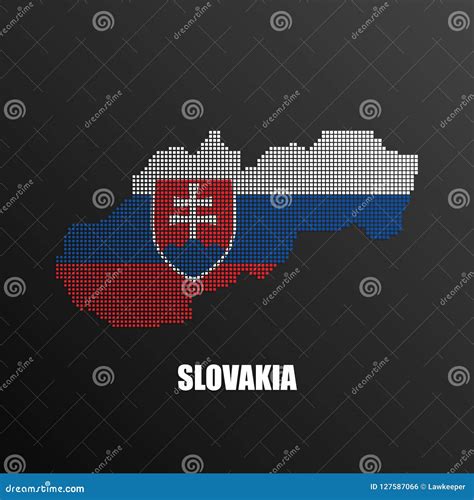 Mapa De Pixelated De Eslovaquia Con La Bandera Nacional Ilustración del