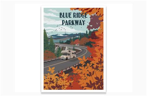 Blue Ridge Parkway Poster, Blue Ridge Mountains, City Wall Prints, City ...