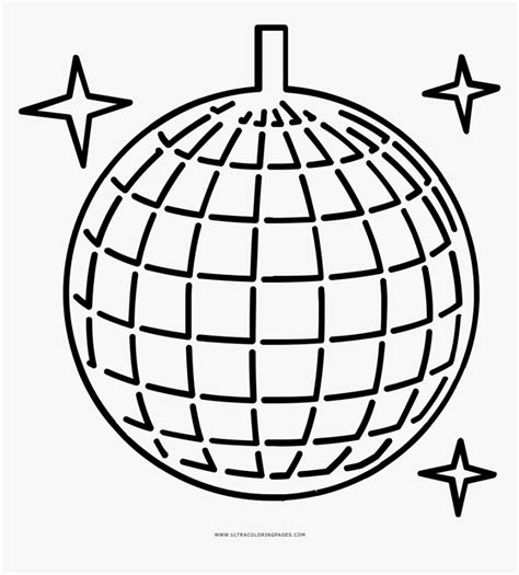 Disco Ball Coloring Page - Disco Ball Easy Drawing, HD Png Download ...