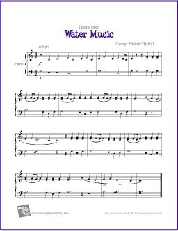 Water Music (Handel) | Free Easy Piano Sheet Music