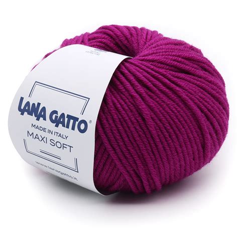 Пряжа Lana Gatto Maxi Soft 13907 FUXIA FUMANE Меринос Extrafine 100