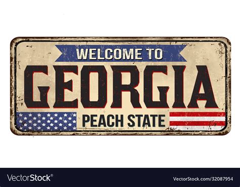 Welcome to georgia vintage rusty metal sign Vector Image