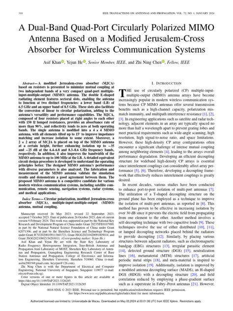 A Dual Band Quad Port Circularly Polarized Mimo Antenna Based On A