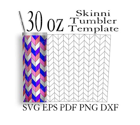 Tangram Tumbler Template Svg 30 Oz Skinny Tumbler Cut Files Etsy