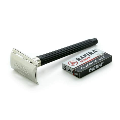 Amazon.com: Rapira Platinum Lux Double Edge Safety Razor & 5 blades ...