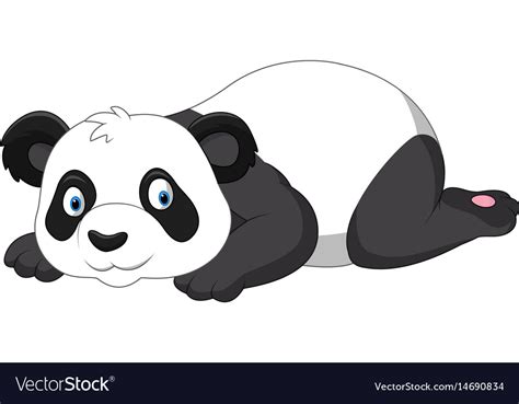 Cartoon Funny Panda Lying Down Royalty Free Vector Image