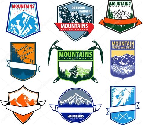 Vector Set Of Mountain Emblems Stock Vector Image By SaveJungle 119913228