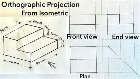 How To Draw Orthographic Projection In First Angle From Isometric