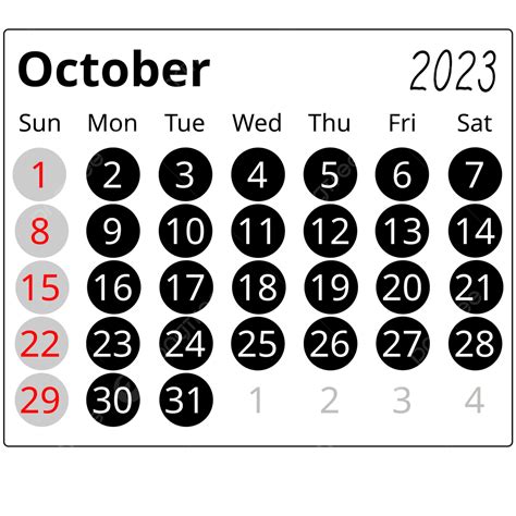 Eenvoudige Minimalistische Tafelcirkel Oktober Kalenderkalender