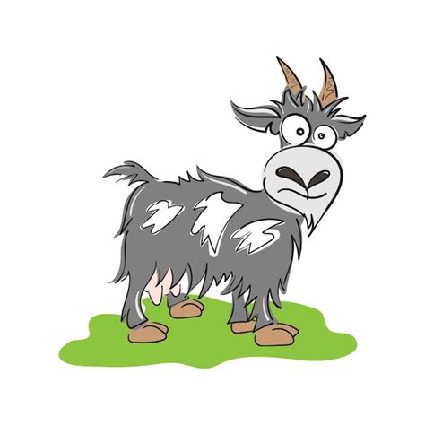 Premium Vector | Funny goat freehand drawing