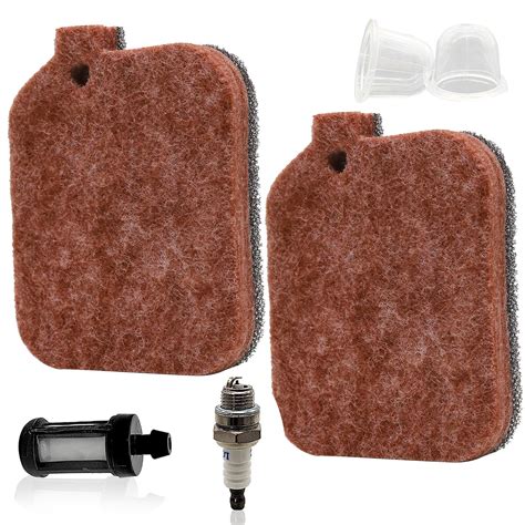 HRuiRed 2 Pack Air Filter With Fuel Filter Primer Bulb Tune Up Kit For