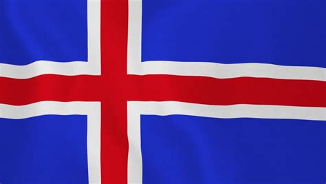 A Seamless Video Loop Of The Icelandic Flag Waving. A Great National ...