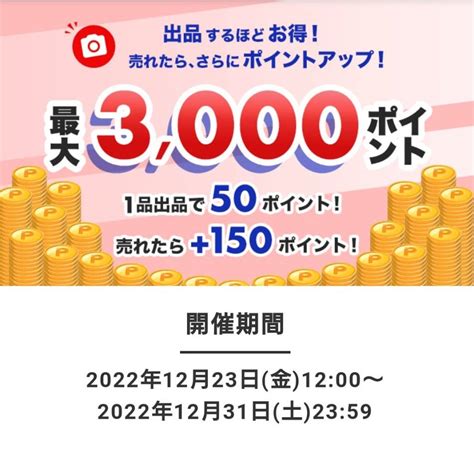 ~12 31【ラクマ】最大3000ポイント！出品するほどお得なキャンペーン！ パート主婦＊なつの節約ブログ＊お得技で暮らしを豊かに