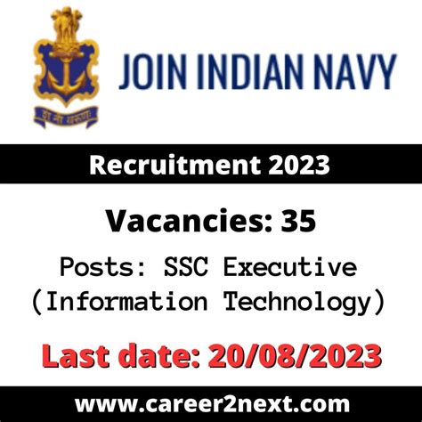 Indian Navy Ssc Recruitment Ssc Executive It Posts