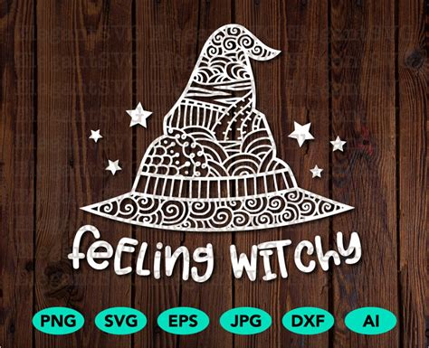 Feeling Witchy Zentangle SVG Cricut Cut File Silhouette DXF Etsy Ireland