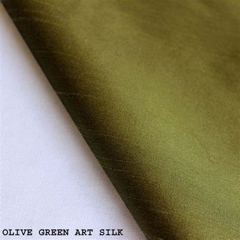 Olive Green Art Silk Fabric By The Yard Silk Curtain Fabric Etsy