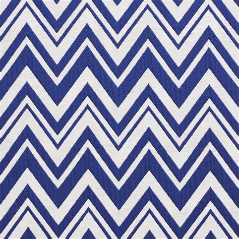 Navy And White Zig Zag Chevron Upholstery Fabric By The Yard