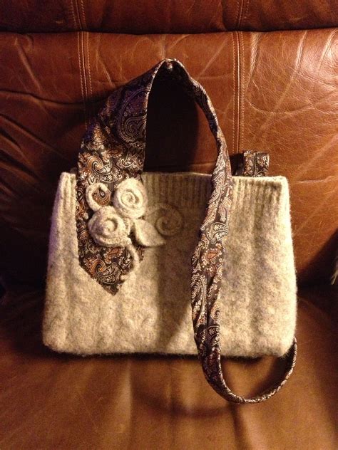 Purse Made With Upcycled Wool Sweater Felted And Mens Necktie Diy