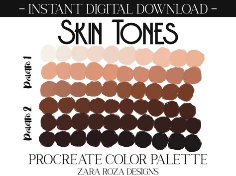 skin tone color scheme  palettes graphic  zararozadesigns