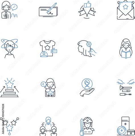 Gender Discrimination Line Icons Collection Inequality Oppression