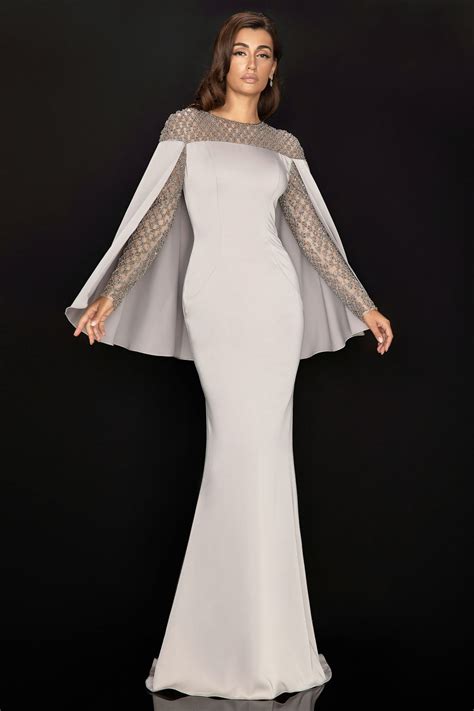 Full Length Dress With Attached Cape Design 7988m7844 Catherines Of