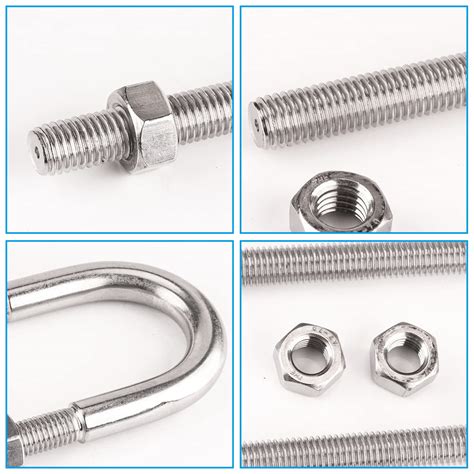 Metal Round U Bolt Stainless Steel U Shape Bolts Length Steel With Hex