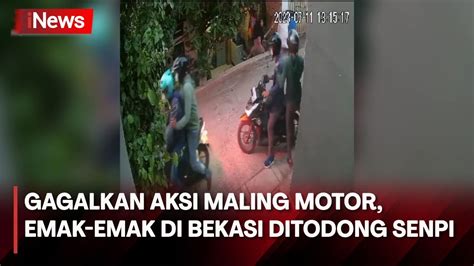 Gagalkan Aksi Maling Motor Emak Emak Di Bekasi Ditodong Senpi YouTube