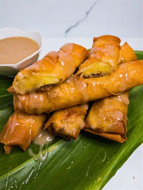 Banana Lumpia With Coconut Caramel Sauce She S Almost Always Hungry