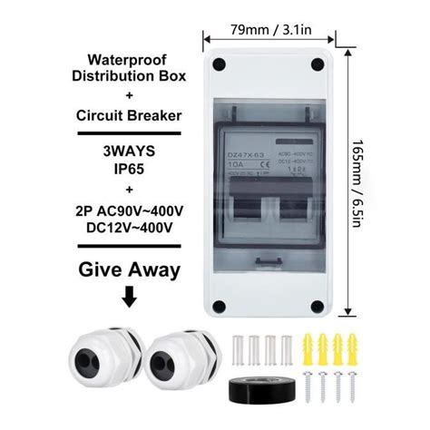 Mini disjoncteur CC 2P Disjoncteur Miniature 2P DC IP65 étanche Pa66