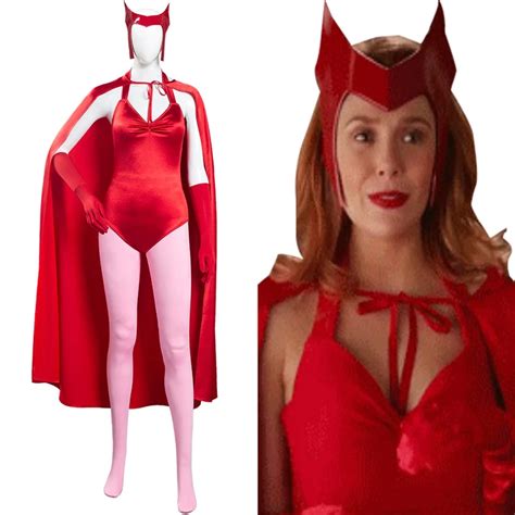 Wanda Vision Scarlet Witch Wanda Maximoff Halloween Carnival Suit