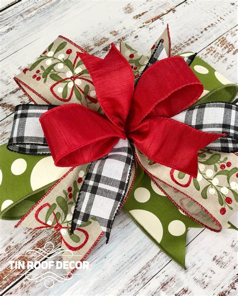 Christmas Bow, Christmas Wreath Bow, Christmas Tree Decoration, Christmas Tree Ornament ...