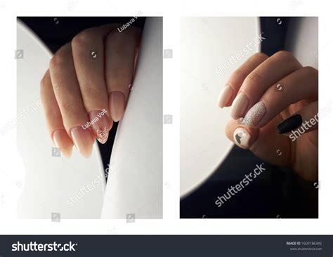 Oval Square Nude Nails Design Stock Photo Shutterstock