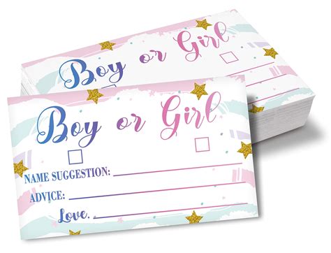 Buy Gender Reveal Games Colorful Gender Reveal Voting Cards Rainbow