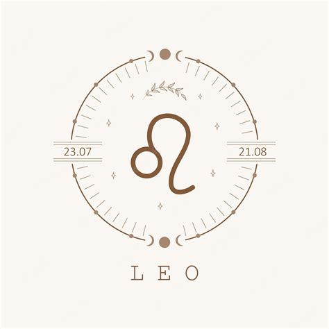 Premium Vector Leo Zodiac Sign In Boho Style Astrological Icon