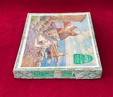 836 VINTAGE VICTORY WOOD JIGSAW PUZZLE QUAINT HARBOUR SCENE EBay