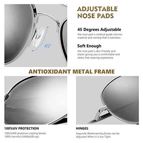 Duduma Premium Full Mirrored Aviator Sunglasses W Flash Mirror Lens Uv400 Silver Frame Silver