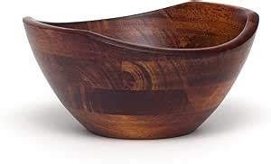 Amazon Lipper International Cherry Finished Wavy Rim Serving Bowl